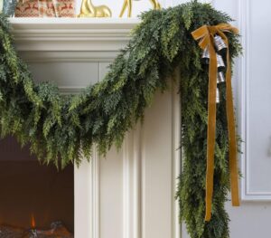 Premium realistic Christmas garland with full natural-looking evergreen foliage